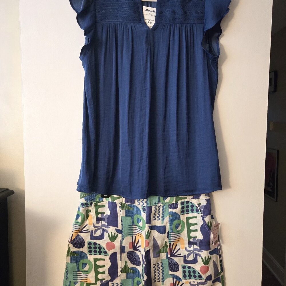 Rachel Zoe Blouse with Linen Shorts set - NWT